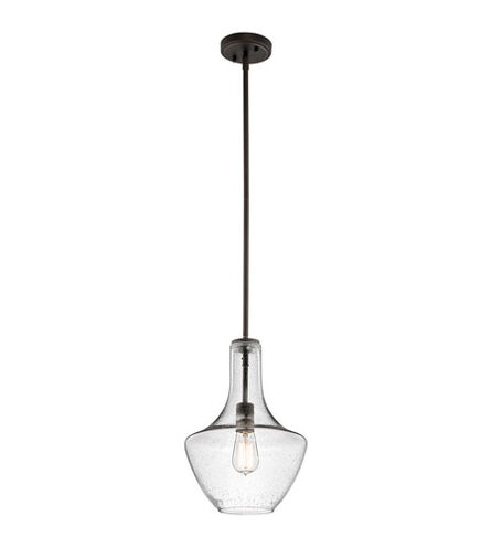 Everly 1 Light 11 inch Olde Bronze Pendant Ceiling Light in Clear Seeded