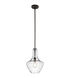 Everly 1 Light 11 inch Olde Bronze Pendant Ceiling Light in Clear Seeded