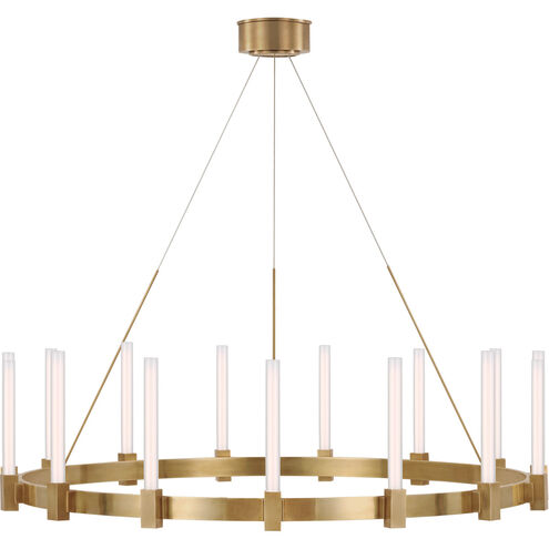 Ian K. Fowler Mafra LED 42 inch Hand-Rubbed Antique Brass Chandelier Ceiling Light, XL