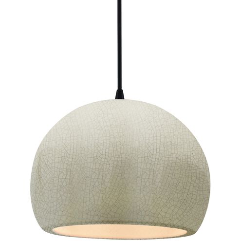 Radiance LED 10 inch White Crackle and Matte Black Pendant Ceiling Light