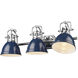 Yep Duncan Vanity Wall Light in Chrome, Navy