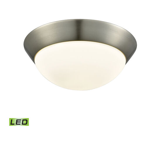 Eldred LED 11 inch Satin Nickel with White Flush Mount Ceiling Light
