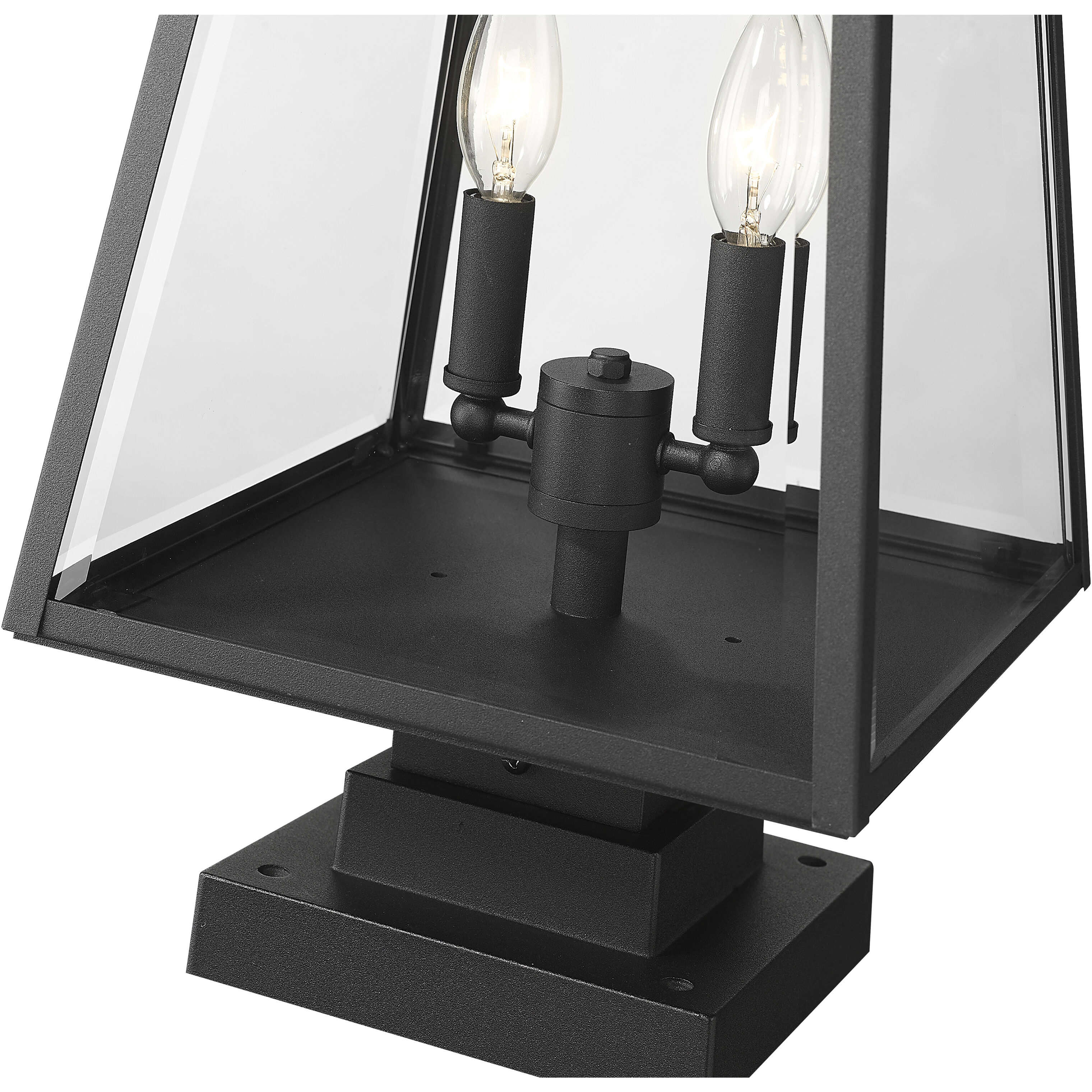 Broughton 2 Light 21 inch Black Outdoor Pier Mounted Fixture