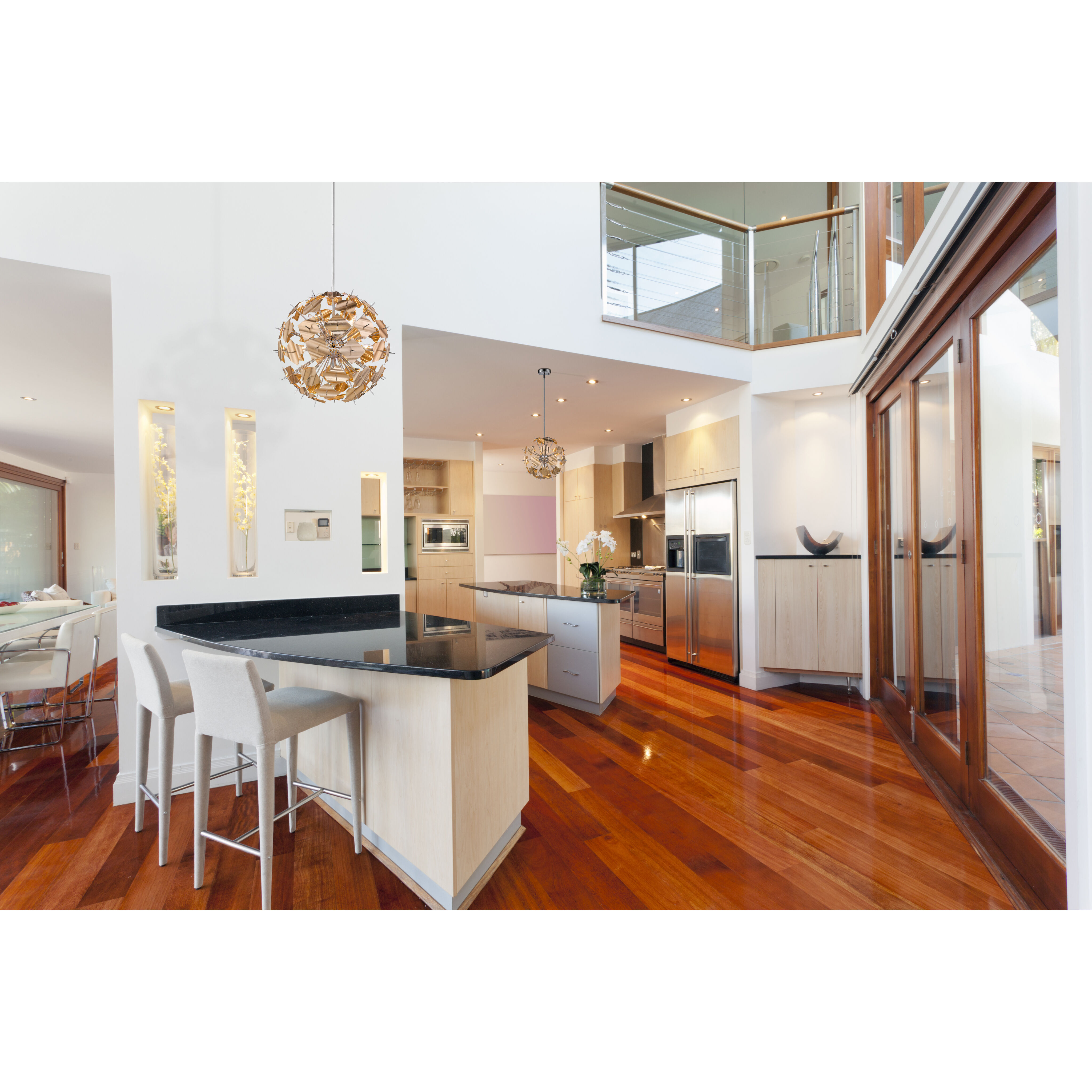 Branam 5 Light 18.25 inch Chrome and Champagne Pendant Ceiling Light in 7