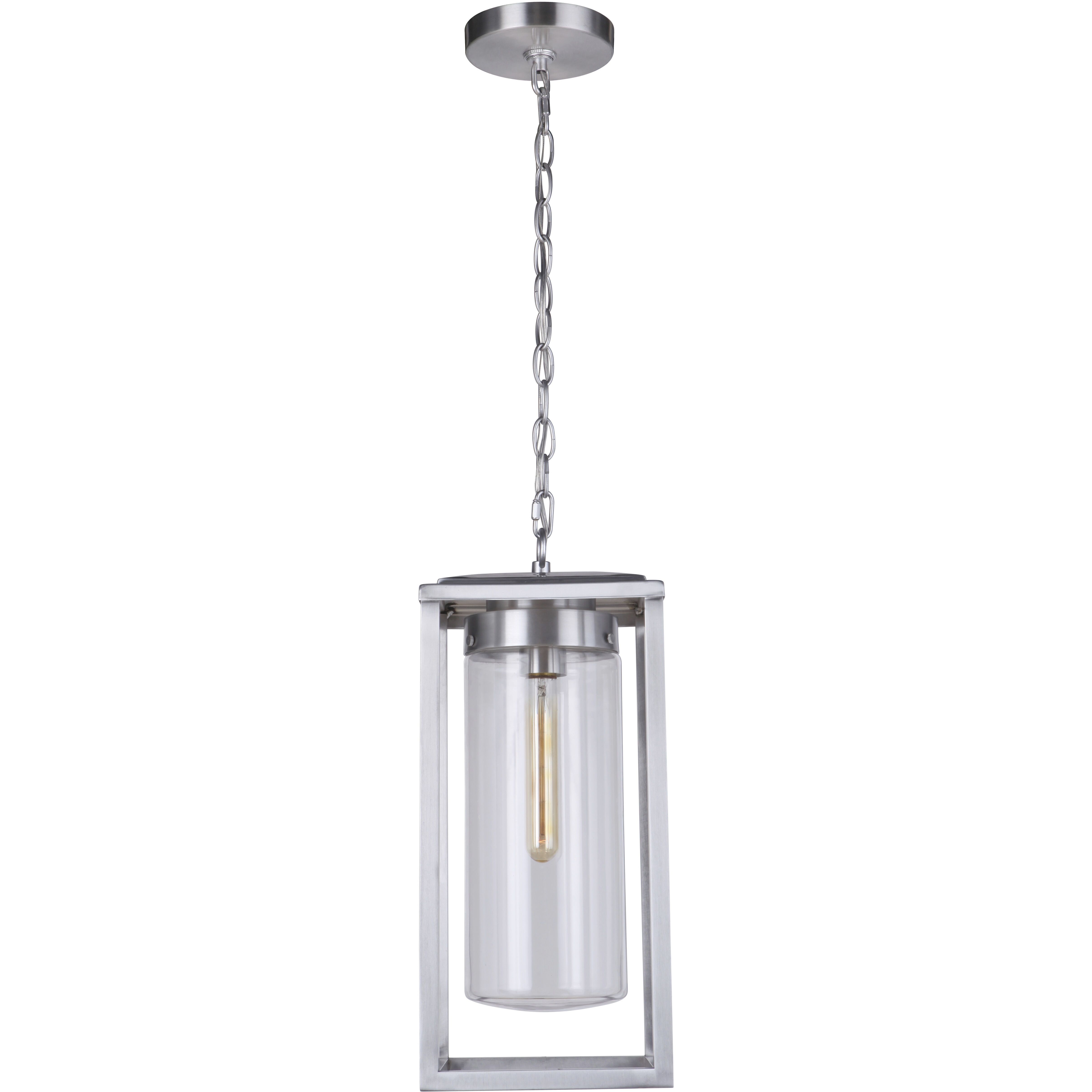 Neo 1 Light 8 inch Satin Aluminum Outdoor Pendant