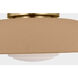 Richard June Liora 1 Light 15 inch Estate Brass Flush Mount Ceiling Light in LED, Toast Stoneware