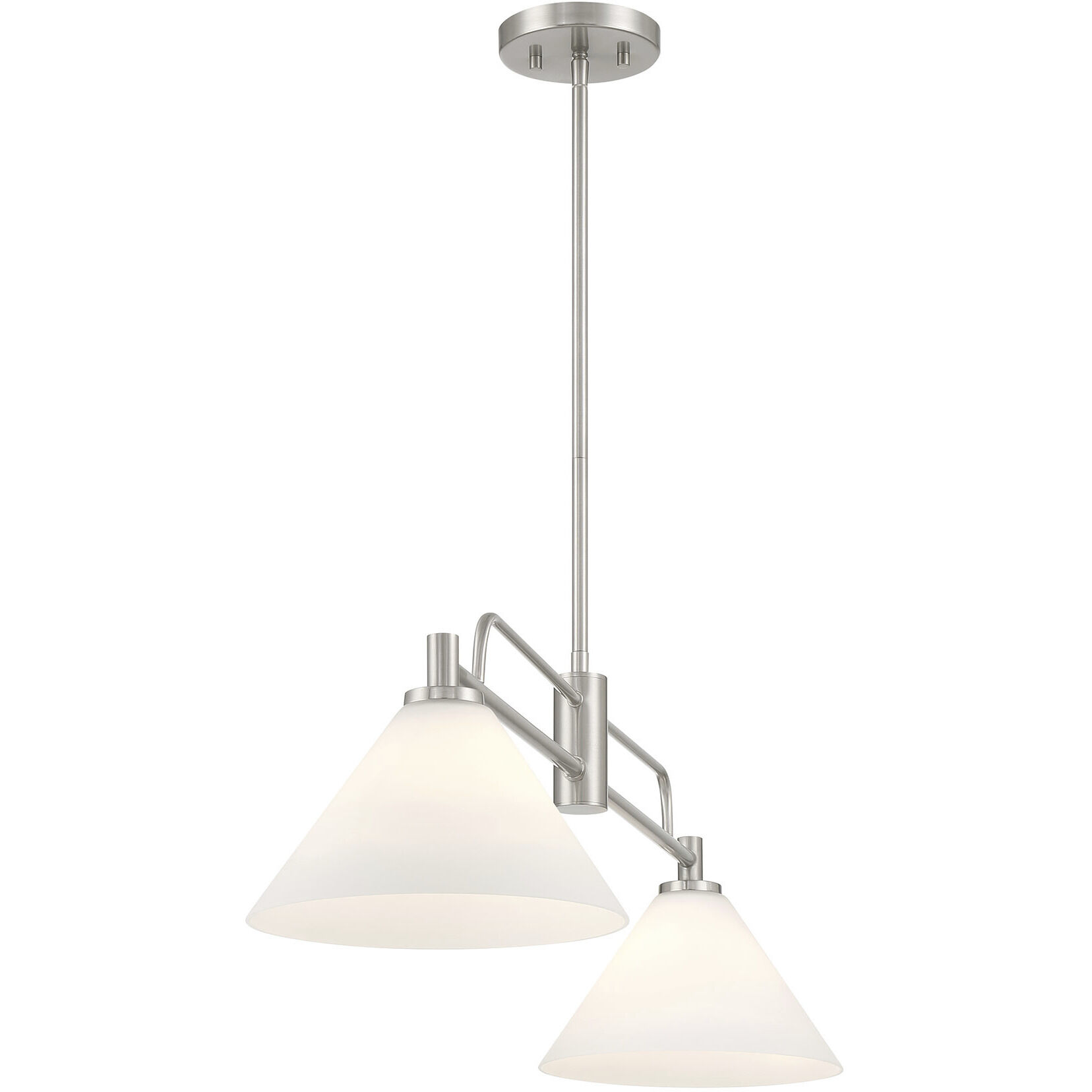 Transitional 2 Light 10 inch Brushed Nickel Chandelier Ceiling Light