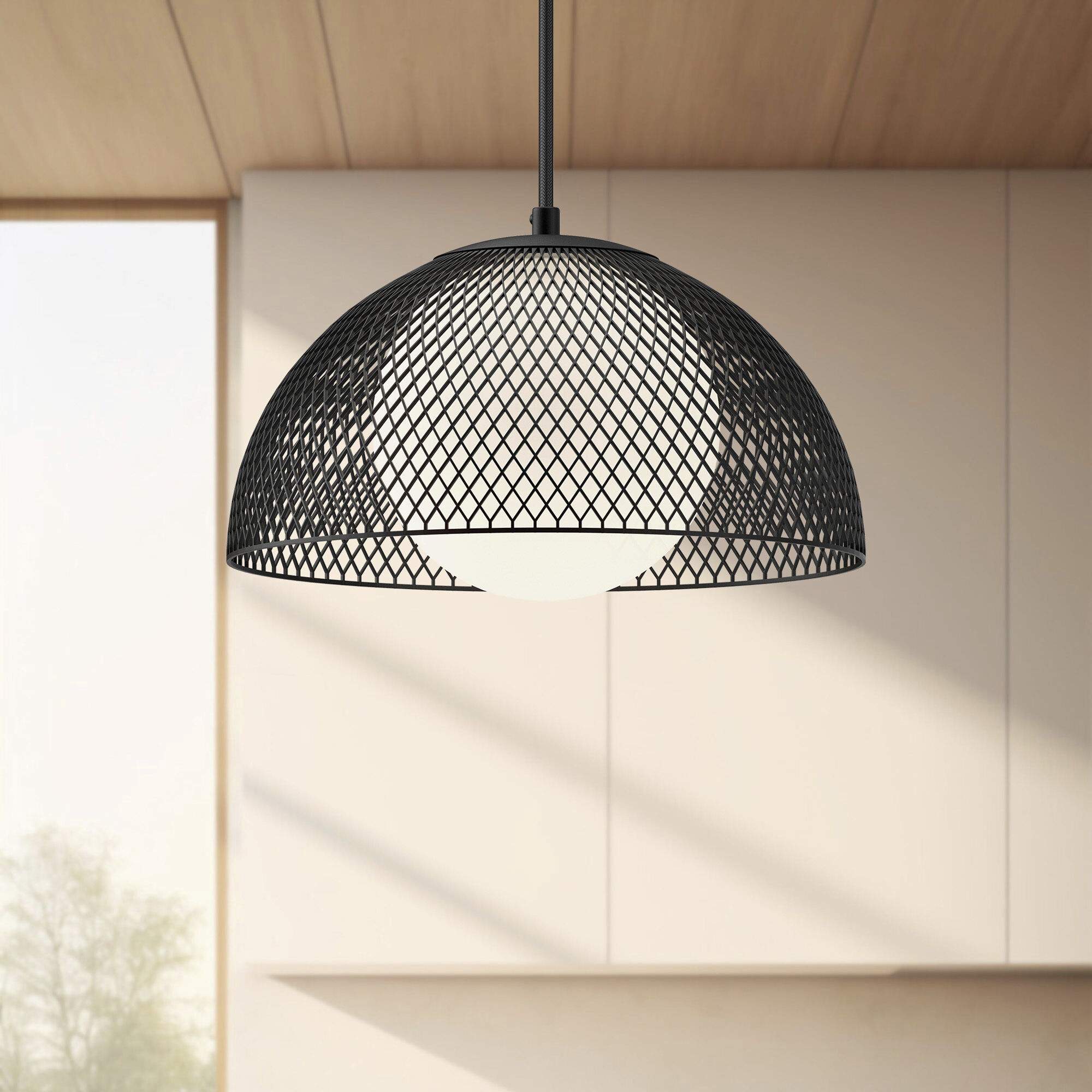 Alora Mood Haven Pendant Ceiling Light in Matte Black