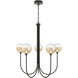 Iissa 5 Light 34 inch Black Chandelier Ceiling Light in Amber