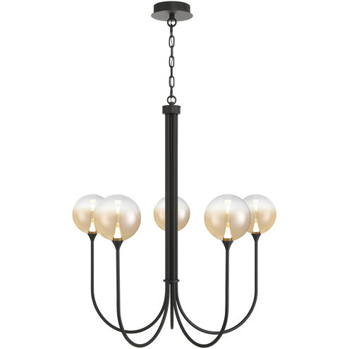 Iissa 5 Light 34 inch Black Chandelier Ceiling Light in Amber