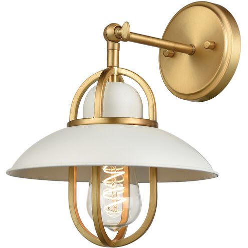 Peggy's Cove Sconce Wall Light in Matte White and Venetian Brass