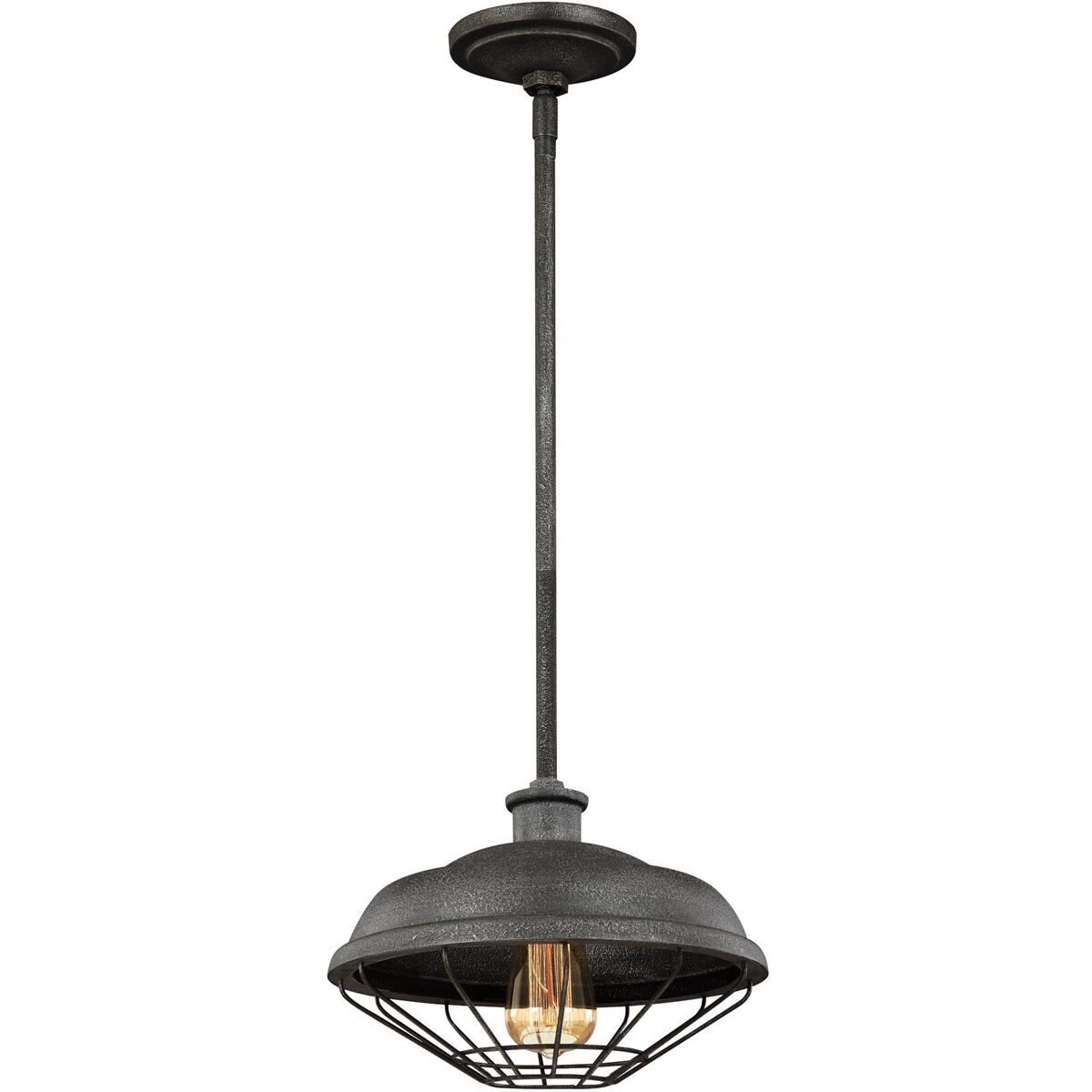Lennex 1 Light 12 inch Slate Grey Metal Pendant Ceiling Light