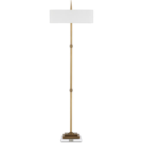 Caldwell 60.5 inch 25.00 watt Antique Brass and Clear Floor Lamp Portable Light