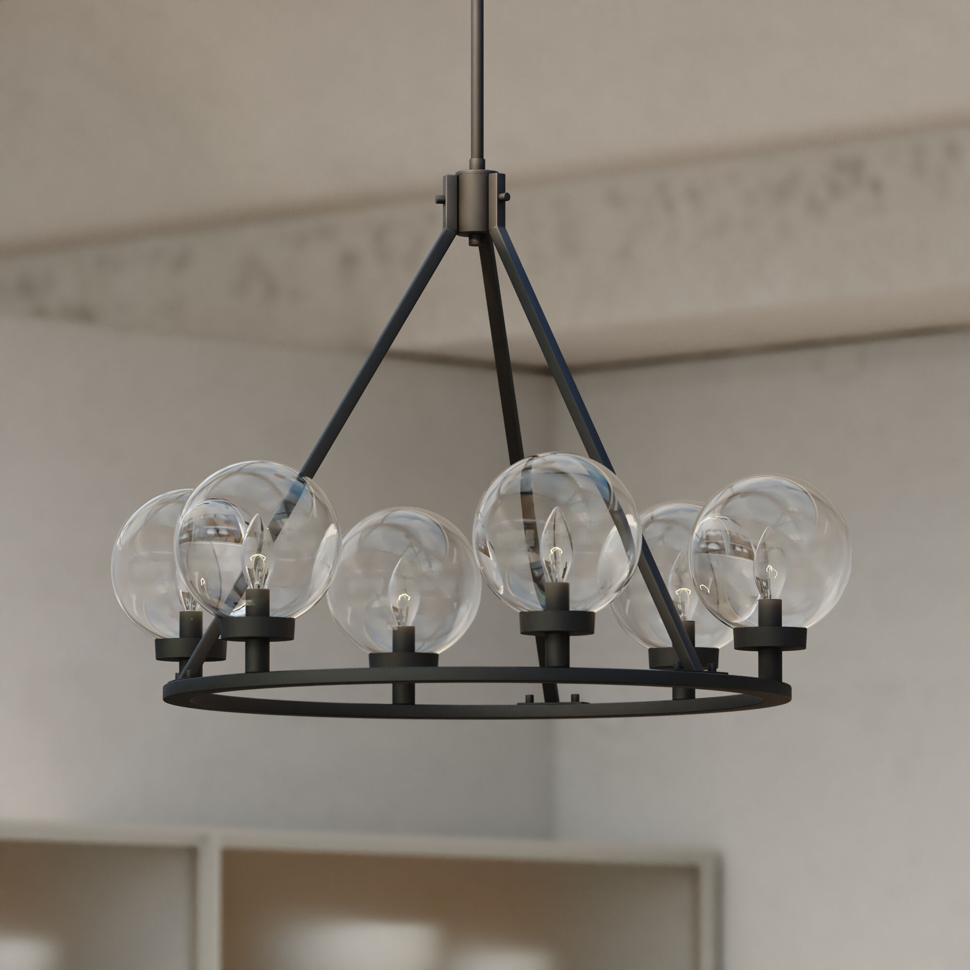 Lander LED 28.25 inch Matte Black Chandelier Ceiling Light