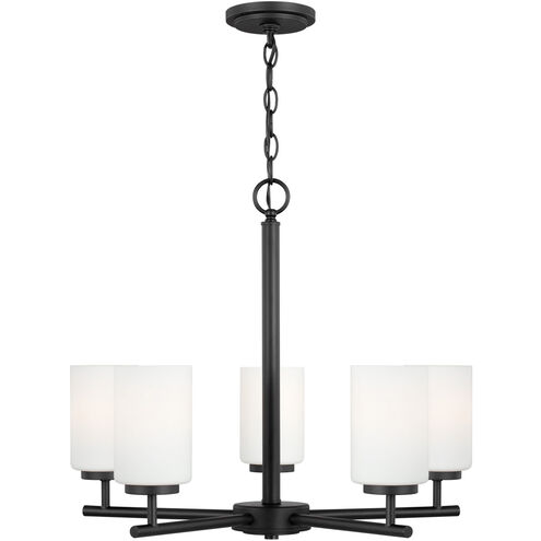 Oslo 5 Light 24 inch Midnight Black Chandelier Ceiling Light
