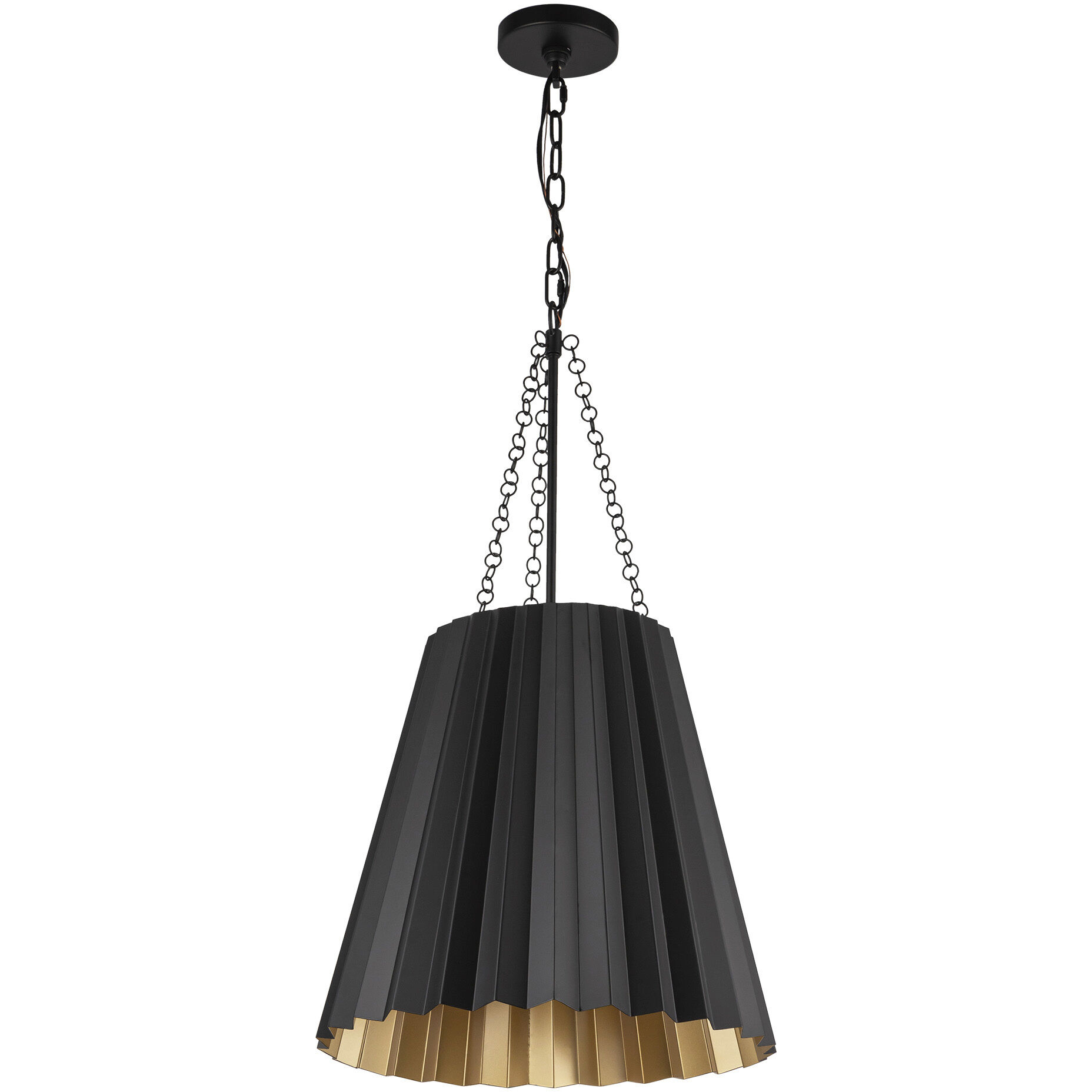 Alora Mood Plisse Pendant Ceiling Light in Matte Black