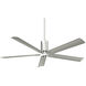 Clean 60 inch Polished Nickel with Silver Blades Ceiling Fan