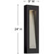 Luna LED 24 inch Satin Black Outdoor Wall Mount Lantern, Medium