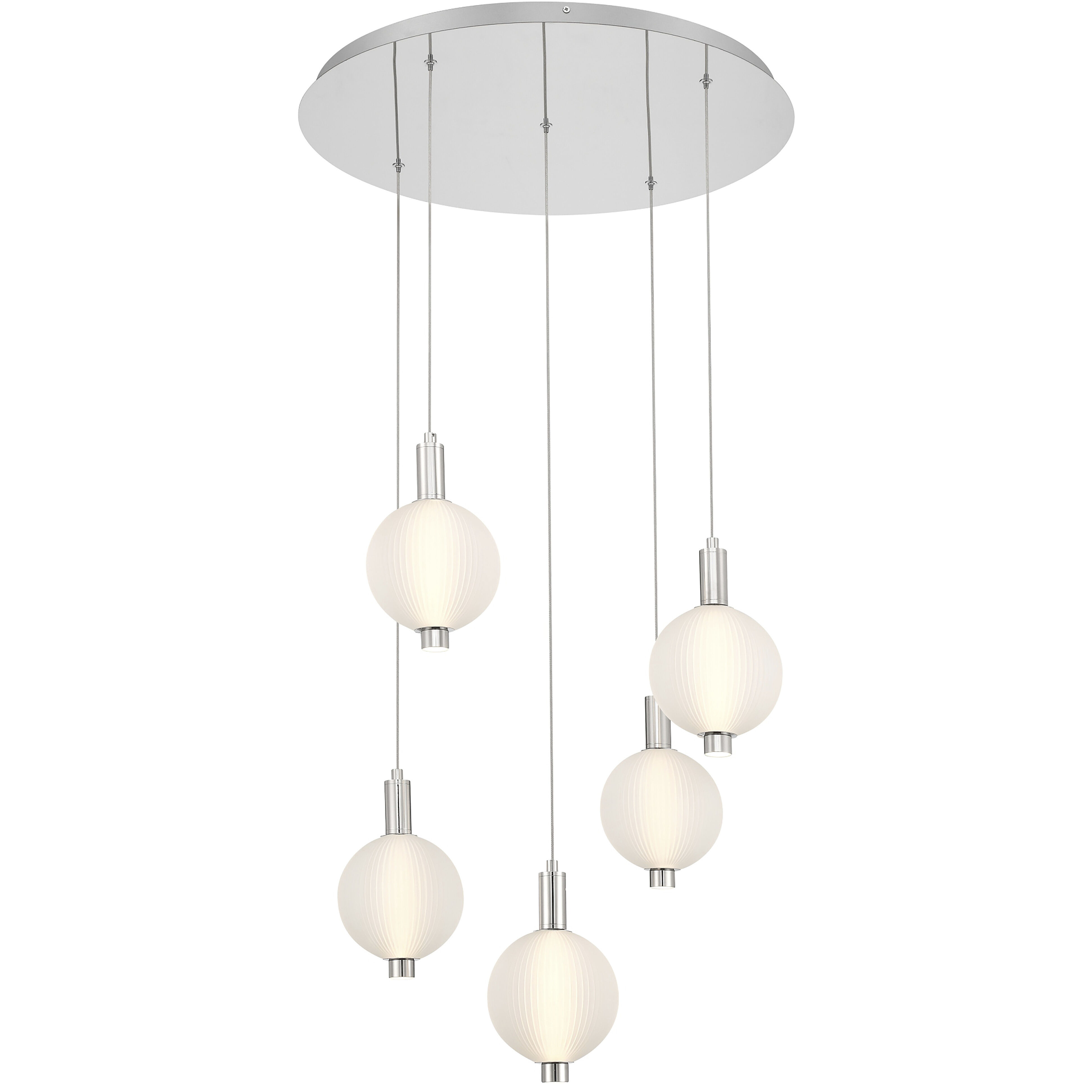 Palmas 5 Light 24 inch Polished Nickel Chandelier Ceiling Light