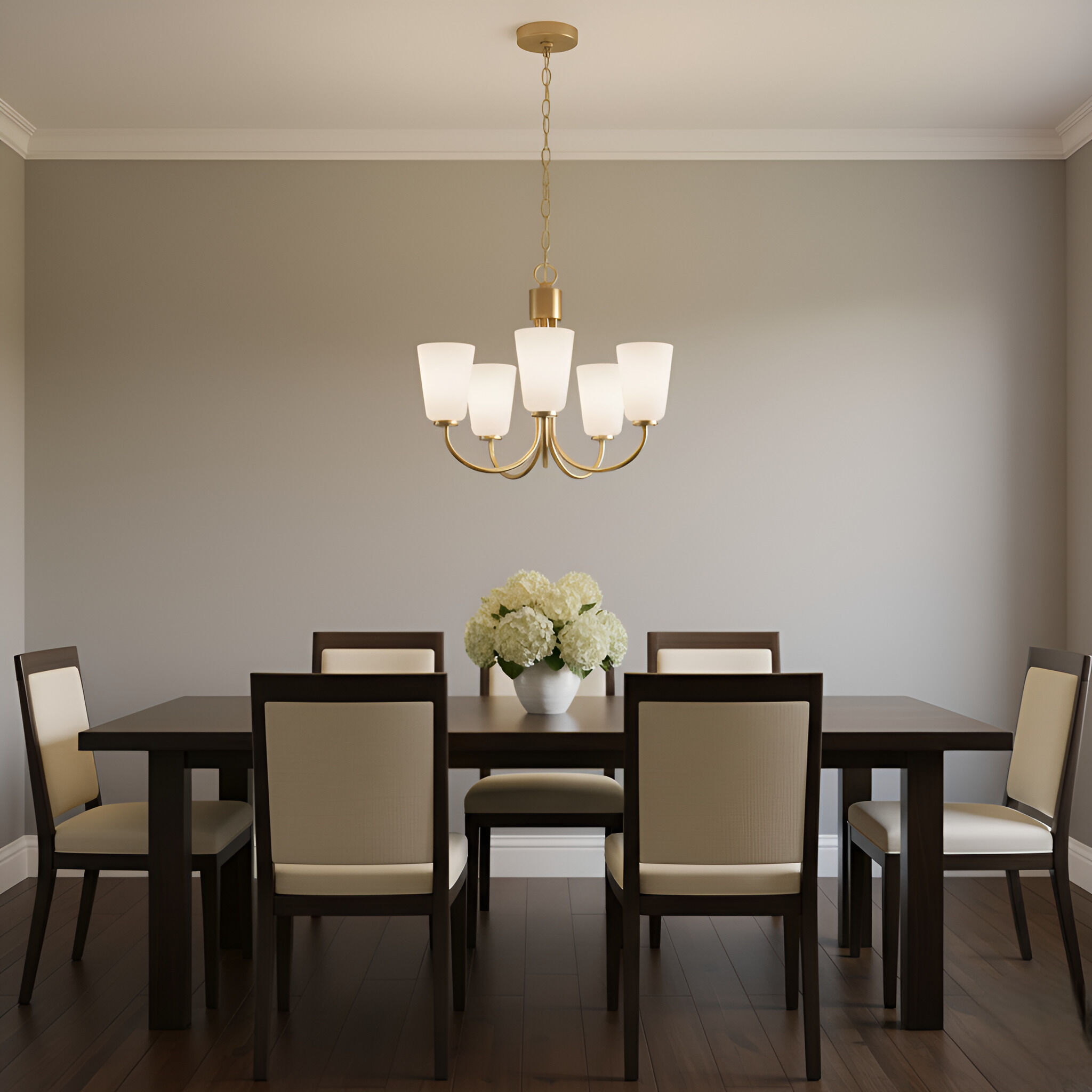 Miles 5 Light 21 inch Satin Brass Chandelier Ceiling Light