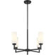 Contemporary 4 Light 26 inch Matte Black Chandelier Ceiling Light