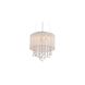 Beverly Dr. LED 16 inch White Silk String Dual Mount / Flush / Hanging Ceiling Light, Convertible to Hanging