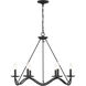 Transitional 6 Light 28 inch Matte Black Chandelier Ceiling Light
