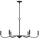Ilia 6 Light 34 inch Matte Black Chandelier Ceiling Light