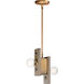 Frontier 2 Light 5 inch Weathered Wood and Antique Brass Pendant Ceiling Light
