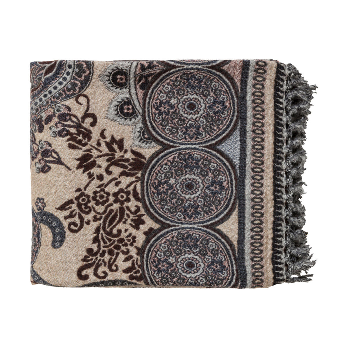 Indira 60 X 50 inch Green and Grey Throw