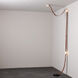 Art & Alchemy SNAPS LED 36 inch Black Floor-to-Ceiling Plug-in Lamp Ceiling Light in White Leather with Alabaster