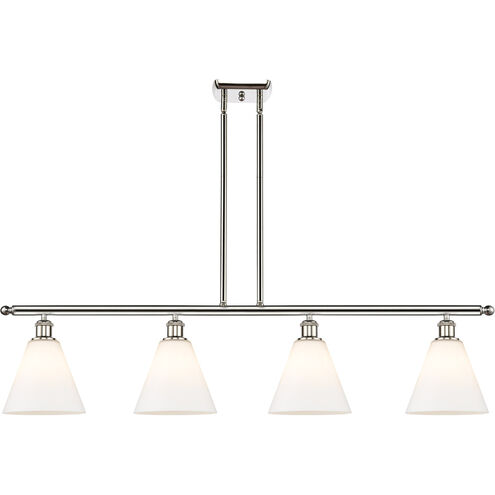 Ballston Ballston Cone LED 48 inch Polished Nickel Island Light Ceiling Light in Matte White Glass