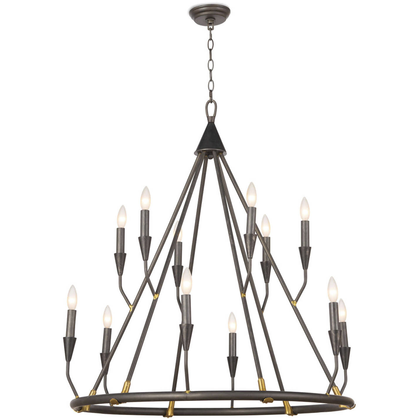 Sierra 12 Light 35.5 inch Blackened Steel Chandelier Ceiling Light