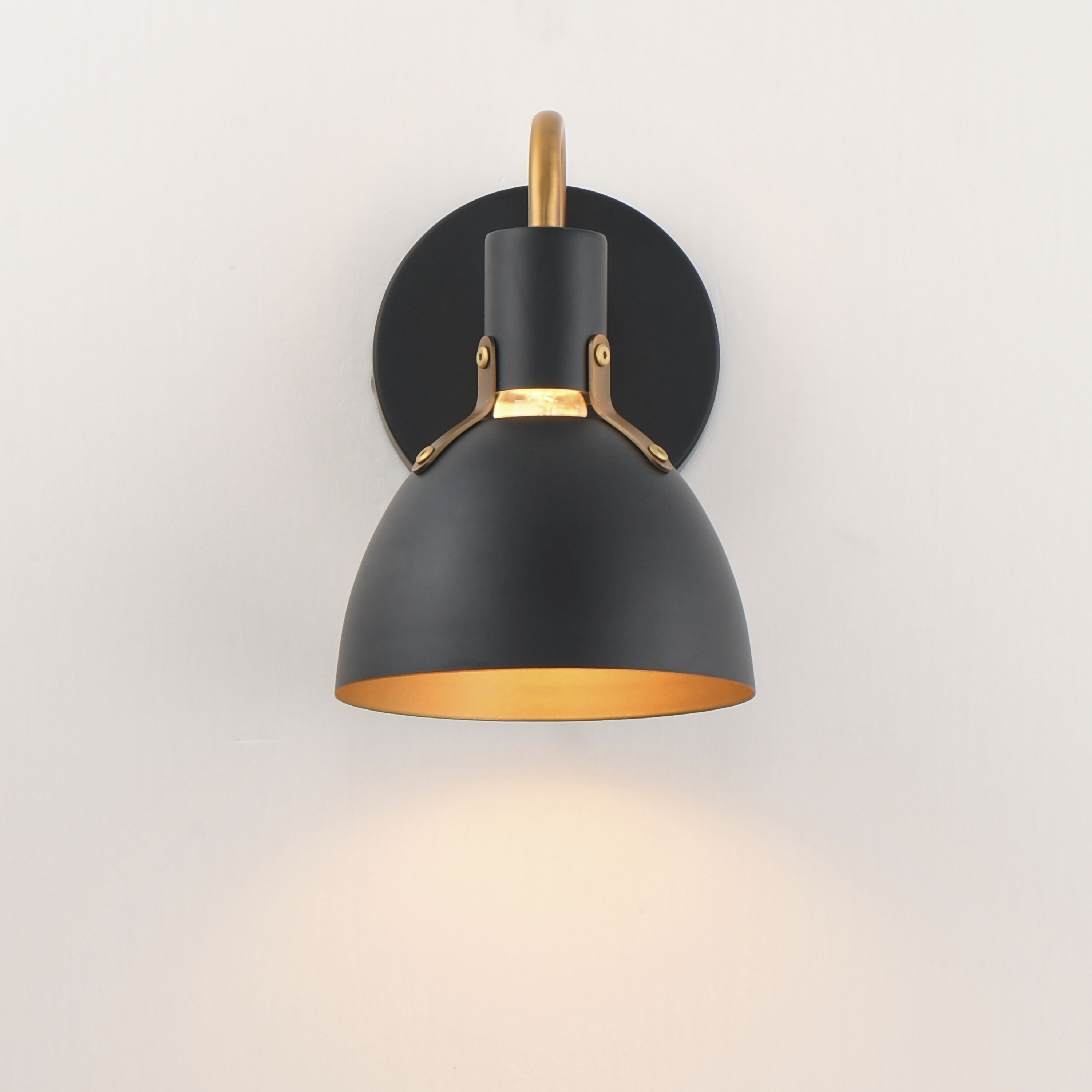 Dusk 1 Light 6 inch Black and Antique Brass Bath Vanity Wall Light