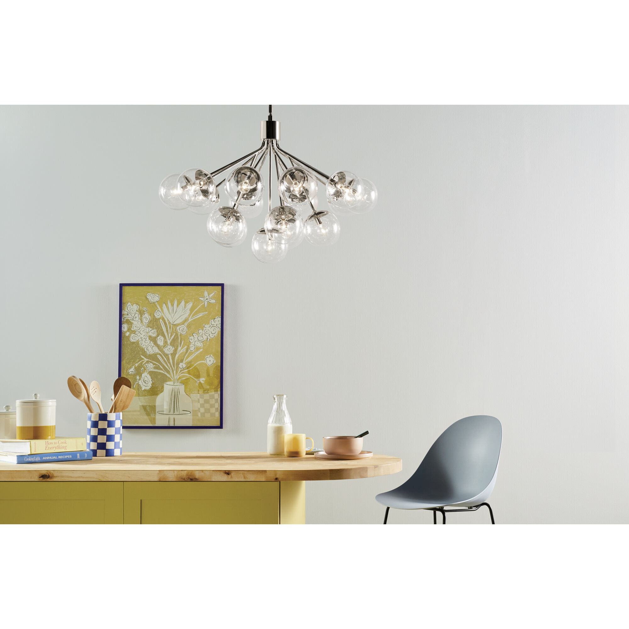 Silvarious 16 Light Polished Nickel Chandelier/Semi Flush Ceiling Light