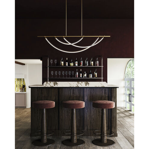 Aryas LED 48 inch Vintage Brass Linear Pendant Ceiling Light
