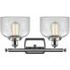 Ballston Large Bell LED 16 inch Polished Chrome Bath Vanity Light Wall Light in Clear Glass, Ballston