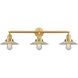 Franklin Restoration Halophane LED 33 inch Satin Gold Bath Vanity Light Wall Light in Clear Halophane Glass, Franklin Restoration