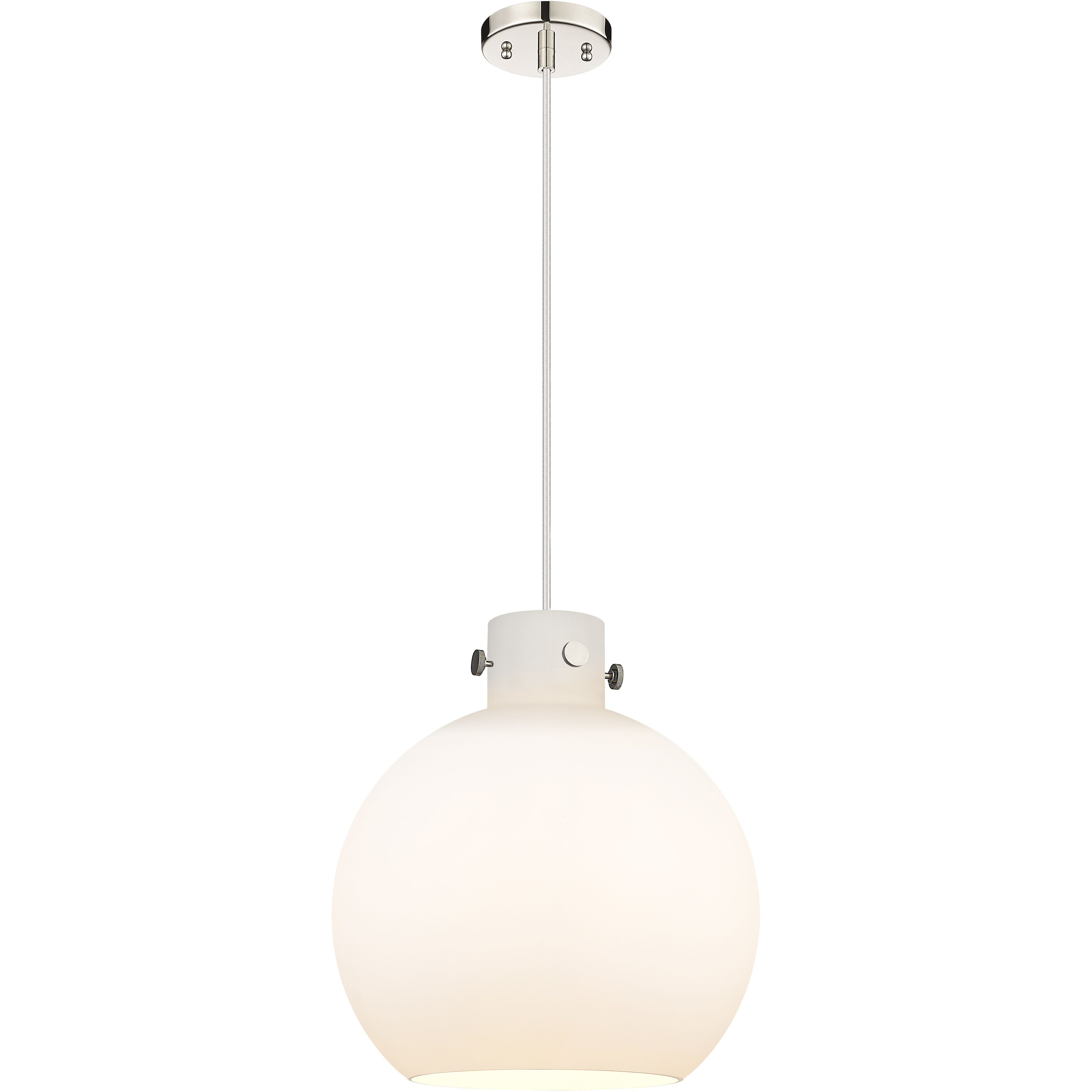 Newton Sphere 1 Light 14 inch Polished Nickel Pendant Ceiling Light in Matte White Glass