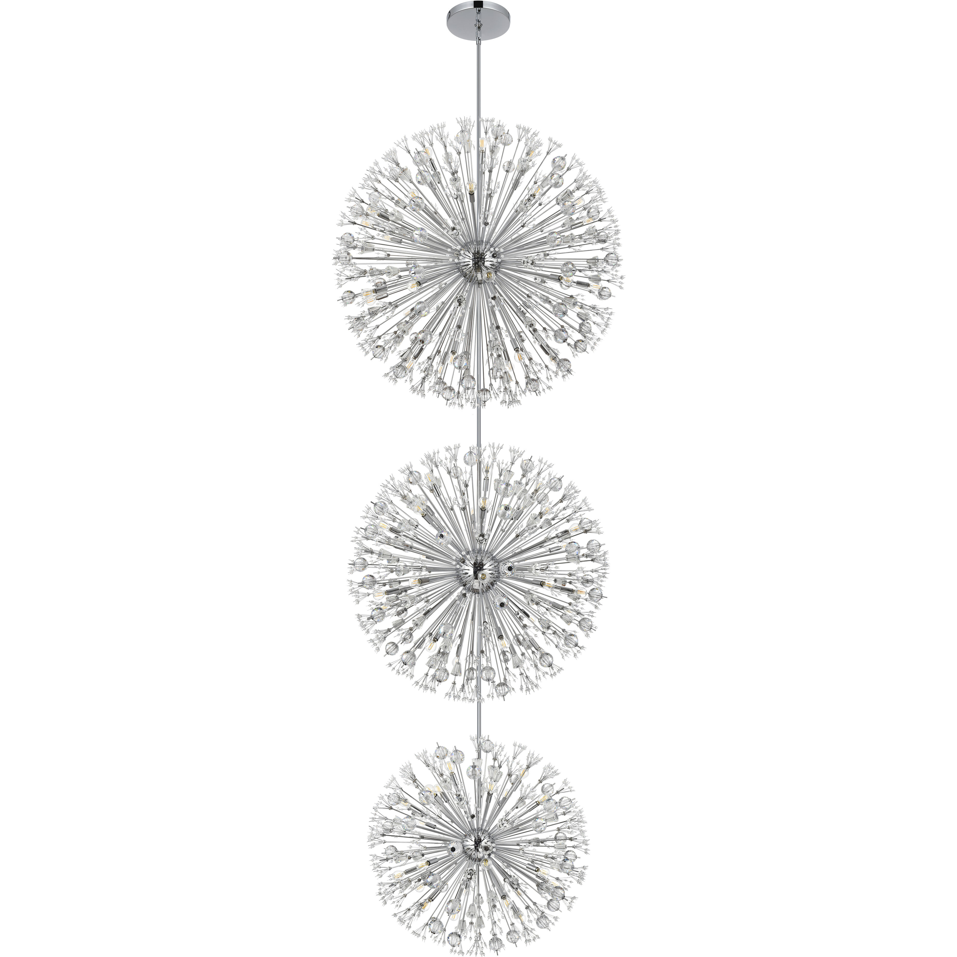 Vera 90 Light 50 inch Chrome Chandelier Ceiling Light