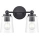 Lauryn 2 Light 13.5 inch Matte Black Bathroom Vanity Light Wall Light