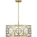 Balfour 5 Light 24 inch Warm Brass Convertible Semi-Flush or Pendant Ceiling Light