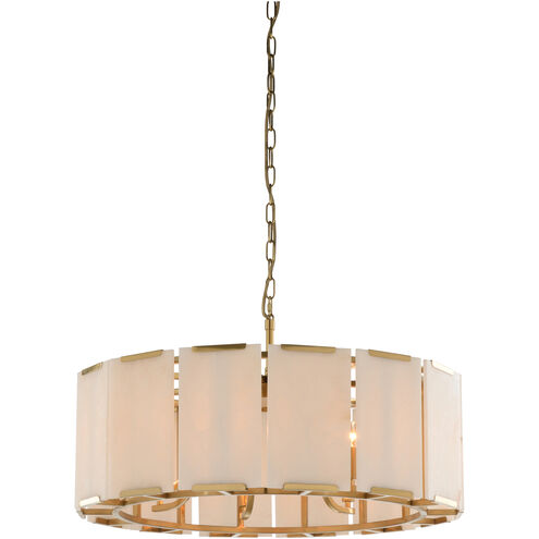 Perla 7 Light 29.5 inch White/Cream and Gold Chandelier Ceiling Light