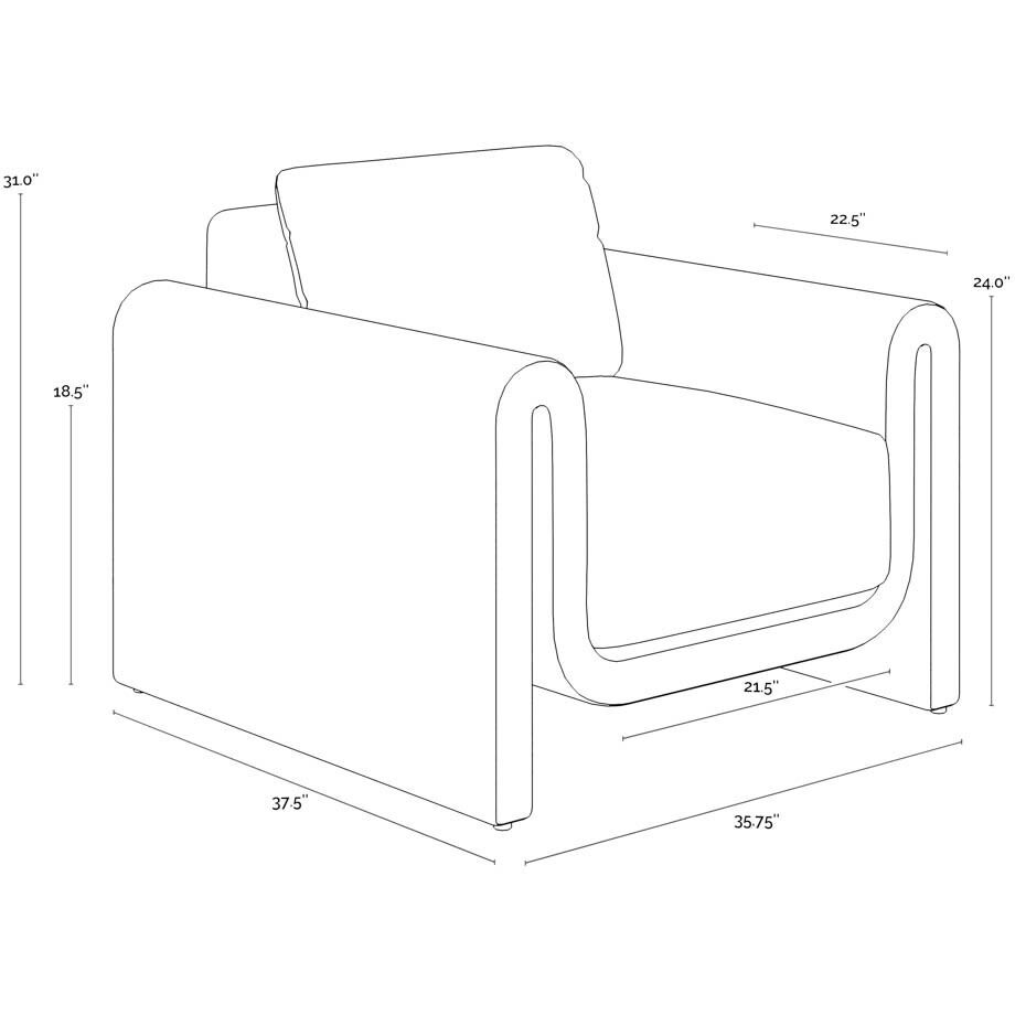 Tibi Natural / Louis Cream Outdoor Lounge Chair