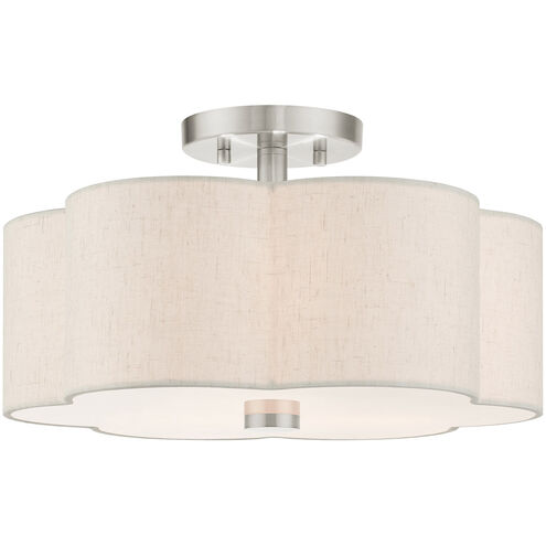 Solstice 3 Light 15 inch Brushed Nickel Semi Flush Ceiling Light