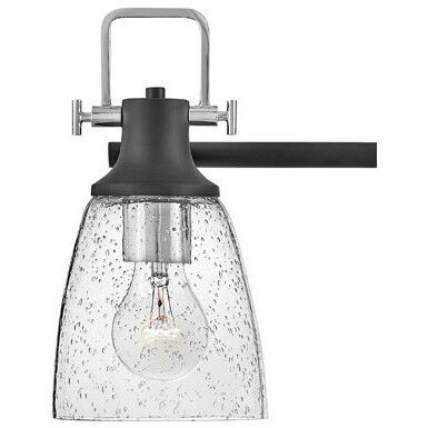 Easton 3 Light 24 inch Black with Chrome Vanity Light Wall Light in Black/Chrome