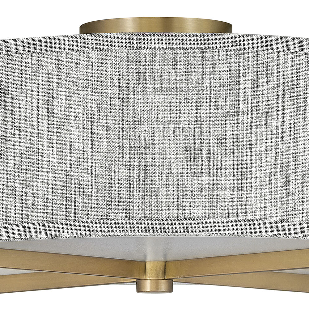Galerie Axis 3 Light 19.5 inch Heritage Brass Indoor Semi-Flush Mount Ceiling Light