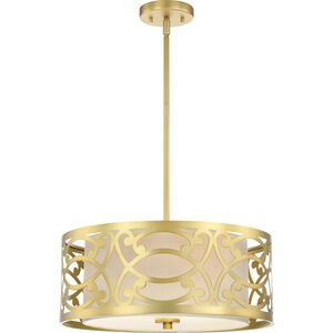 Filigree 3 Light 18 inch Natural Brass Pendant Ceiling Light