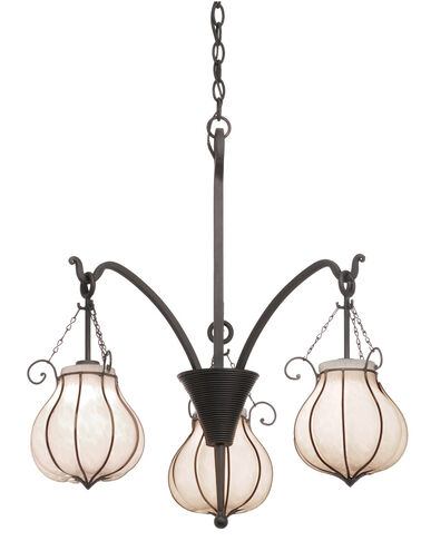 Mardi Gras 3 Light Black (B) Chandeliers Ceiling Light