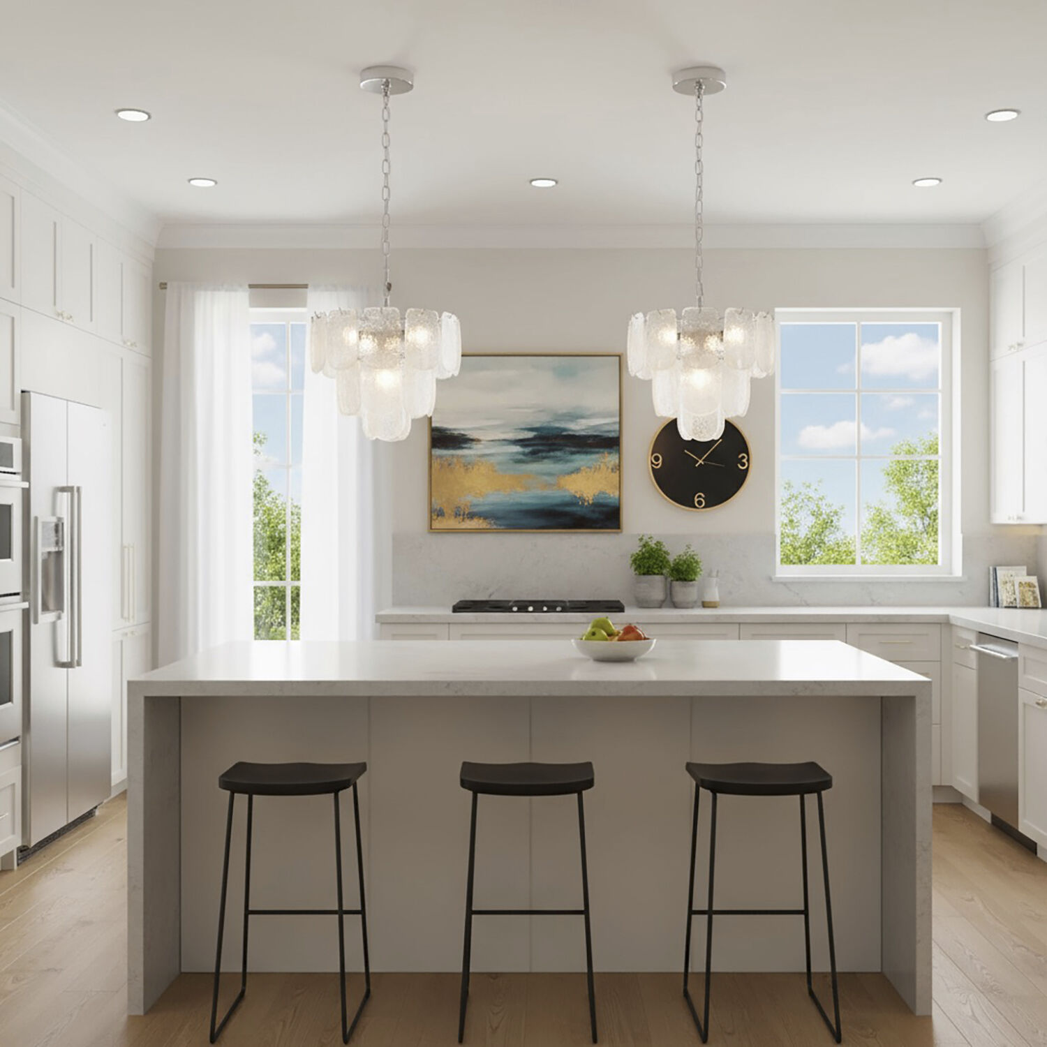 Bianca 5 Light 15.75 inch Polished Nickel Pendant Ceiling Light in Crystalline